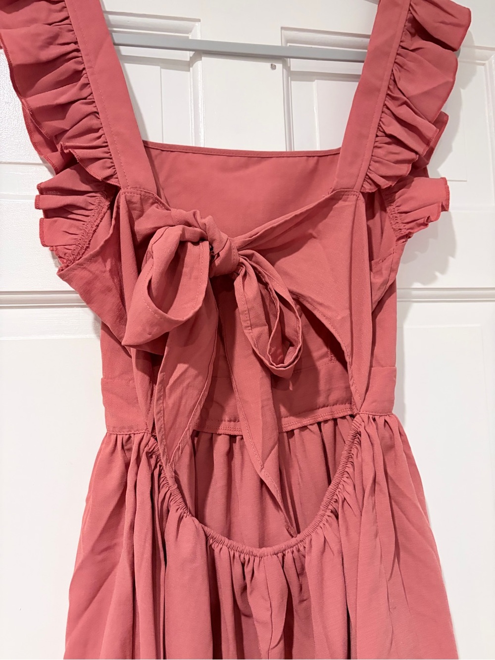 Source Unknown Rust Pink Ruffle-Strap High-Low Sundress - Picture 5 of 9